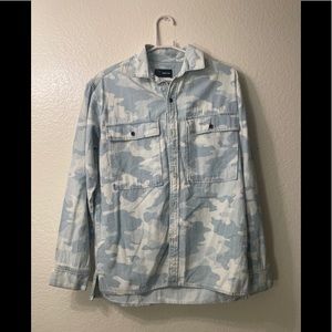 Blue Camo Button Up